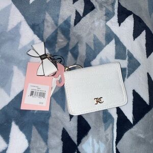 Juicy Couture white Wallet with Gold bow Keychain